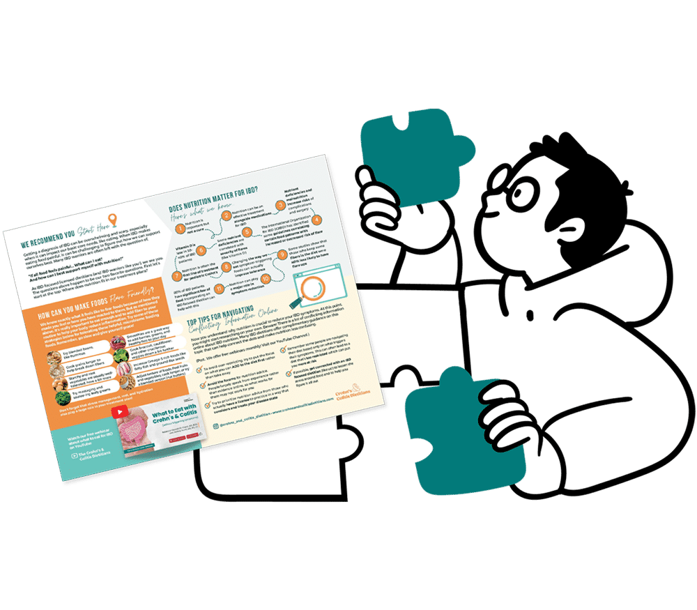 Why Nutrition Matters Handout paired with an illustration of a man picking up puzzle pieces